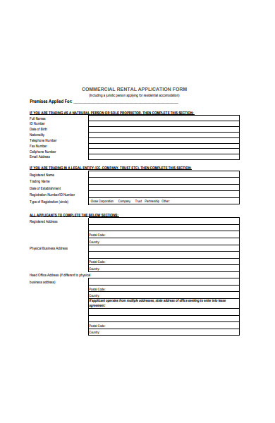 commercial rental application form in pdf