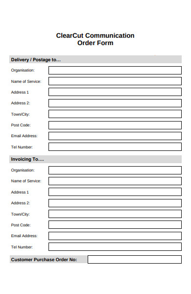 communication delivery order form