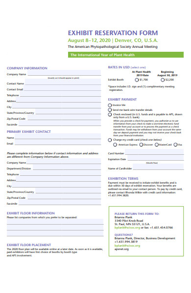 company reservation form
