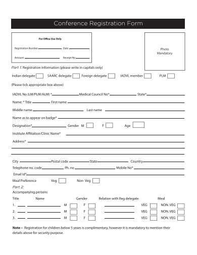 conference registration form