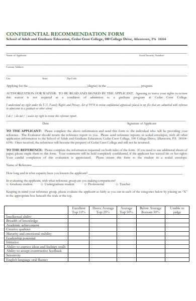 FREE 50+ Recommendation Forms in PDF | MS Word