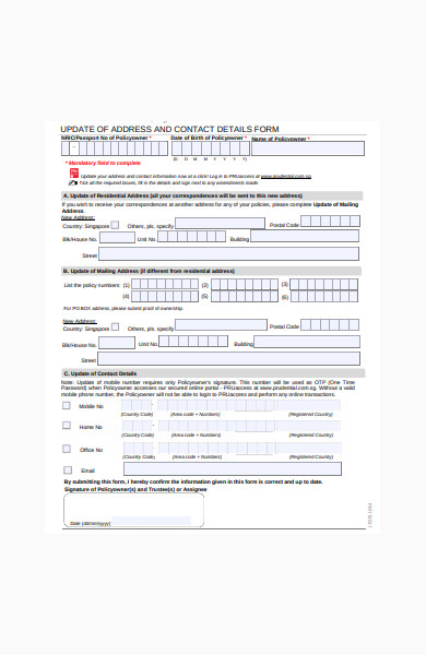 contact details form