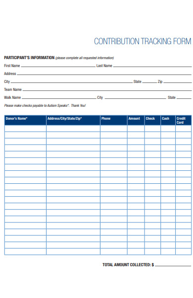 contribution tracking forms