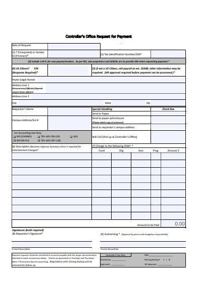 controller office payment form
