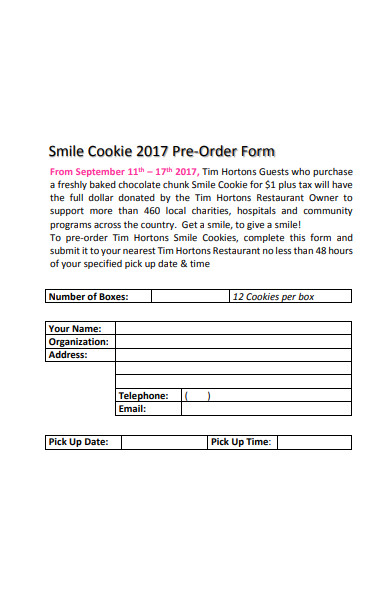 cookie preorder form