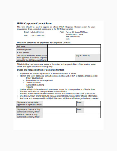 corporate contact form1