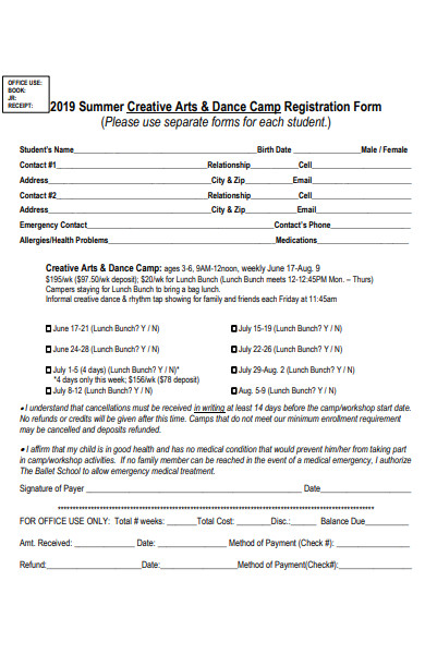 FREE 31+ Camp Registration Forms in PDF | MS Word | Excel