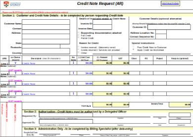 credit note request form sample