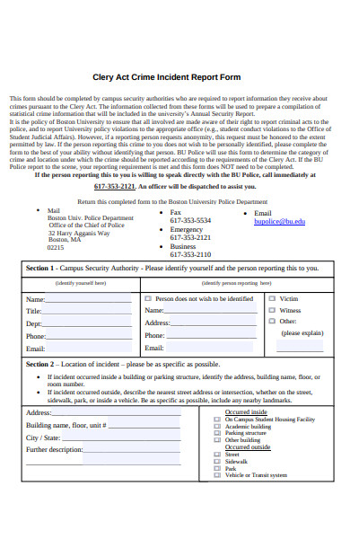 crime incident report form