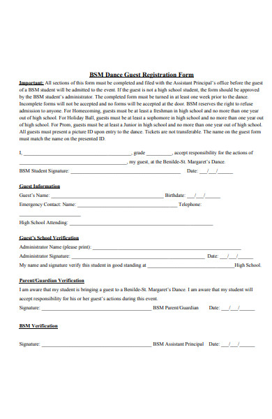 dance classic registration form