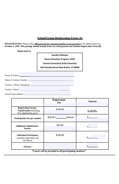 dance festival registration form