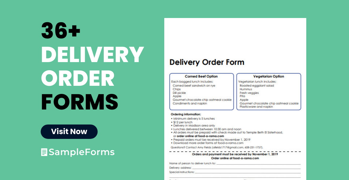 delivery order form