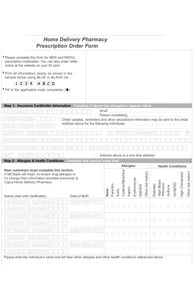 delivery pharmacy prescription order form