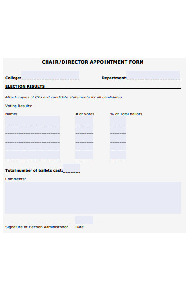 director appointment form