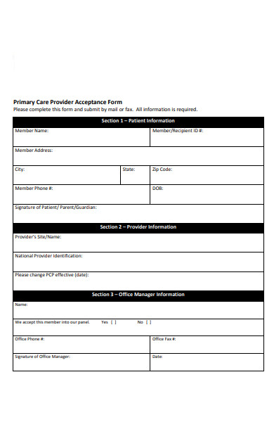employee acceptance information form