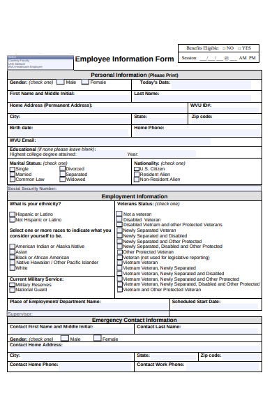 employee authorization information form
