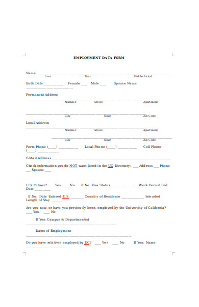 FREE 51 Employment Forms In PDF MS Word Excel