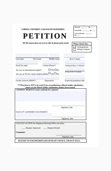 engineering petition form in pdf