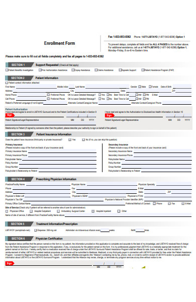 enrolment insurance form