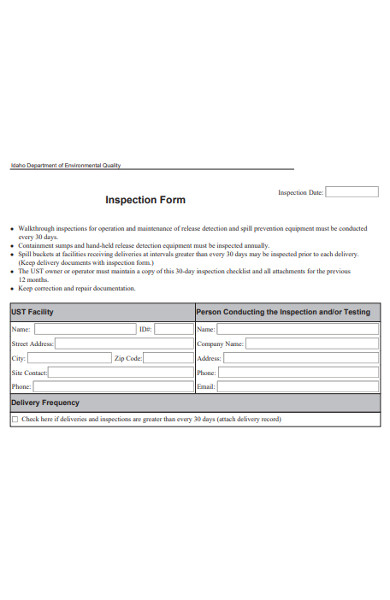 environmental quality inspection form