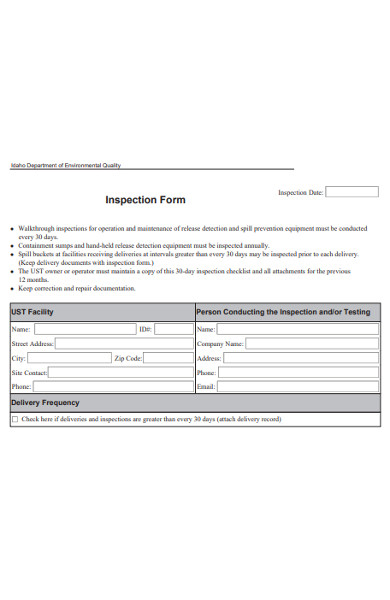 FREE 56+ Inspection Form Samples, PDF, MS Word, Google Docs, Excel