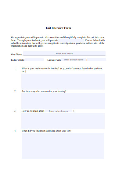 exit interview feedback form
