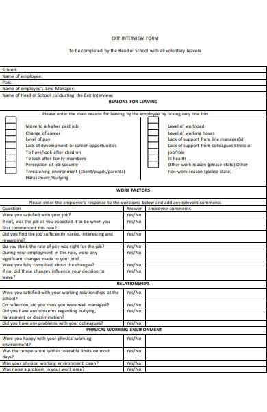 FREE 51+ Exit Interview Forms in PDF | MS Word | Excel