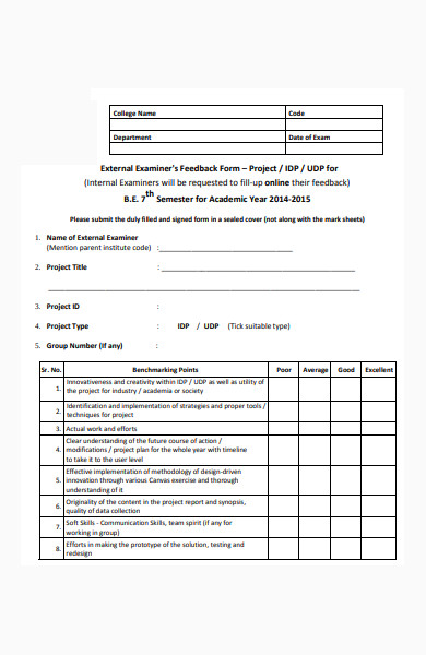 FREE 51+ Feedback Form Samples in PDF | MS Word | Excel