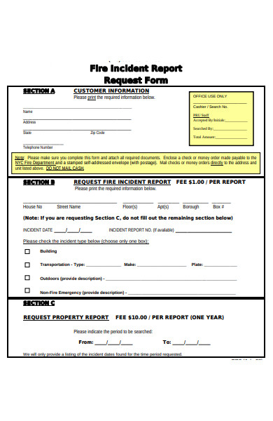 fire incident report form