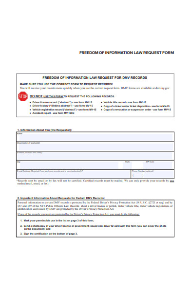 freedom of information law request form