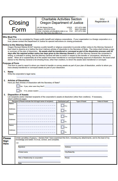 general charity form