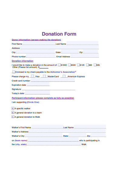 general donation form