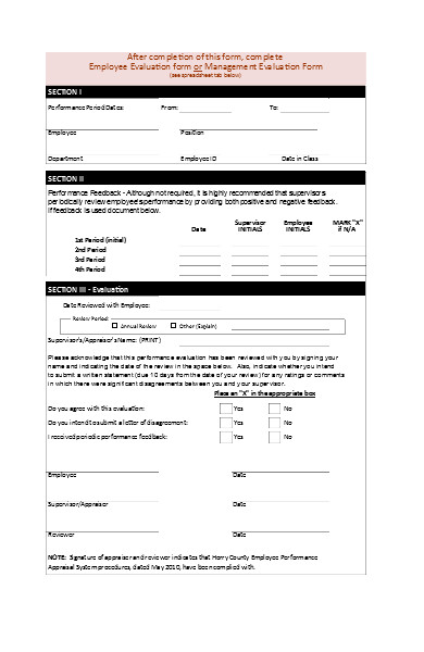 general employee evaluation form