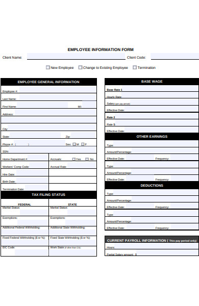 general employee information form