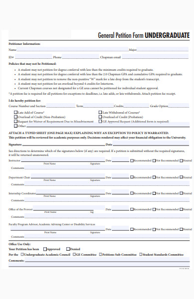 general petition form in pdf