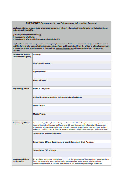 government information request form