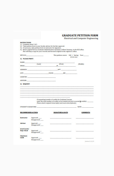graduate petition form