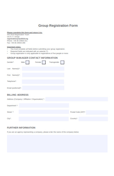group registration form