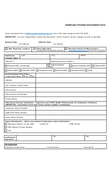 Free 32 Healthcare Forms In Pdf Ms Word