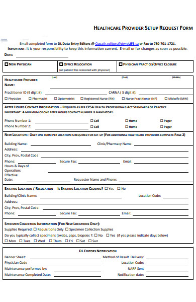 Provider Form FREE 32+ Healthcare Forms in PDF | MS Word