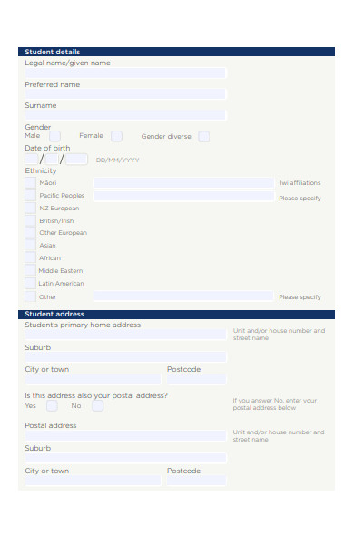 home education form