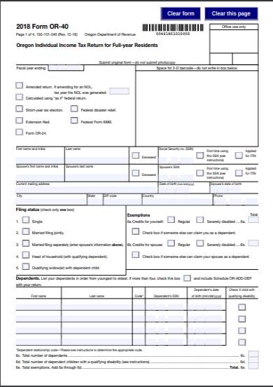 income tax form for full year residents