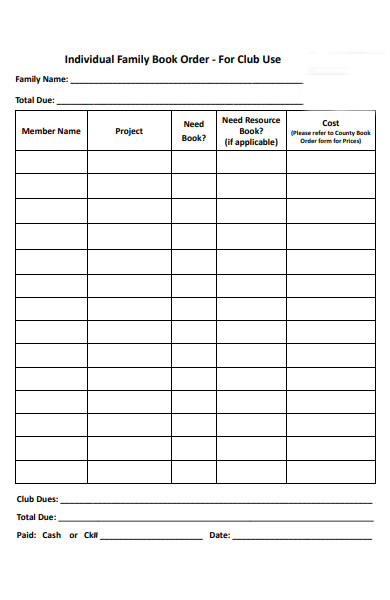 Free 31 Book Order Forms In Pdf Ms Word Excel 3843