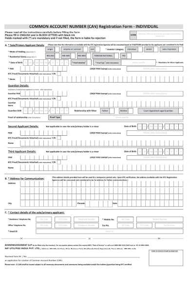 individual registration form