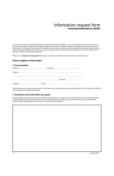 information request form in pdf