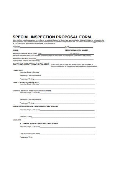 inspection proposal form