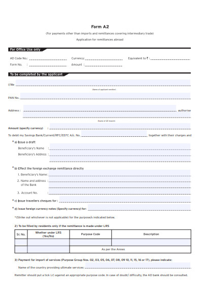 intermediary trade payment form