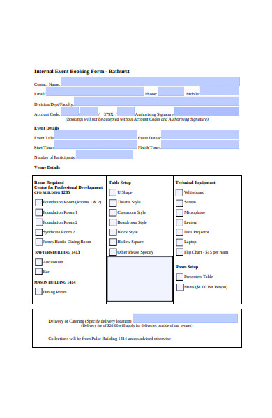 FREE 56+ Event Booking Form Samples, PDF, MS Word, Google Docs, Excel