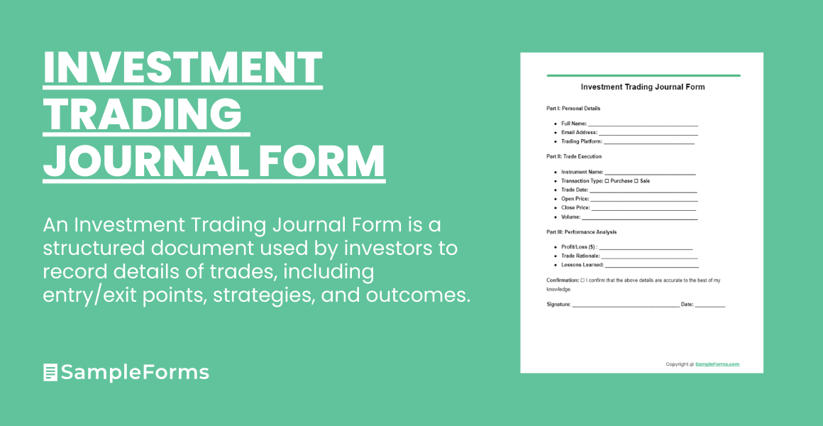 investment trading journal form