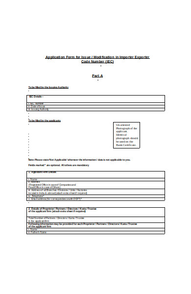 issue application form